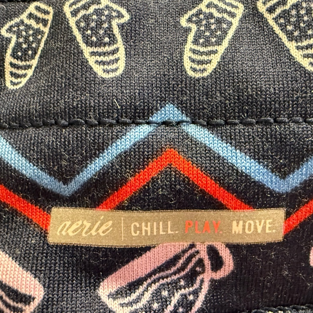 Aerie Chill Play Move High Waisted Fair Isle Winter Jogger Leggings Size XXL - Picture 3 of 7